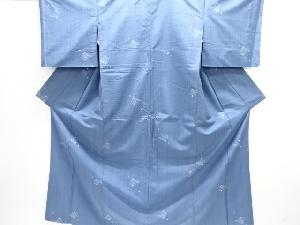 草の実模様織り出し手織り紬着物